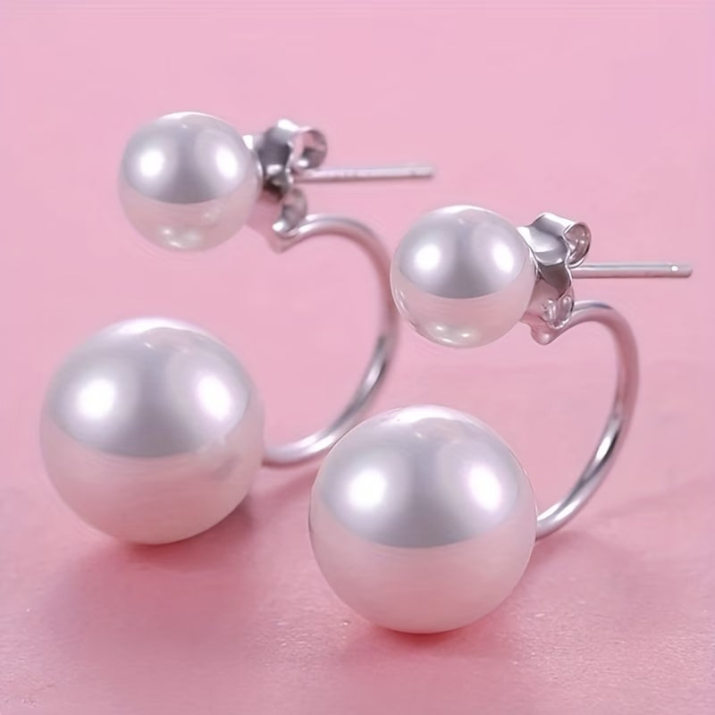 Elegant Double Pearl Statement Earrings