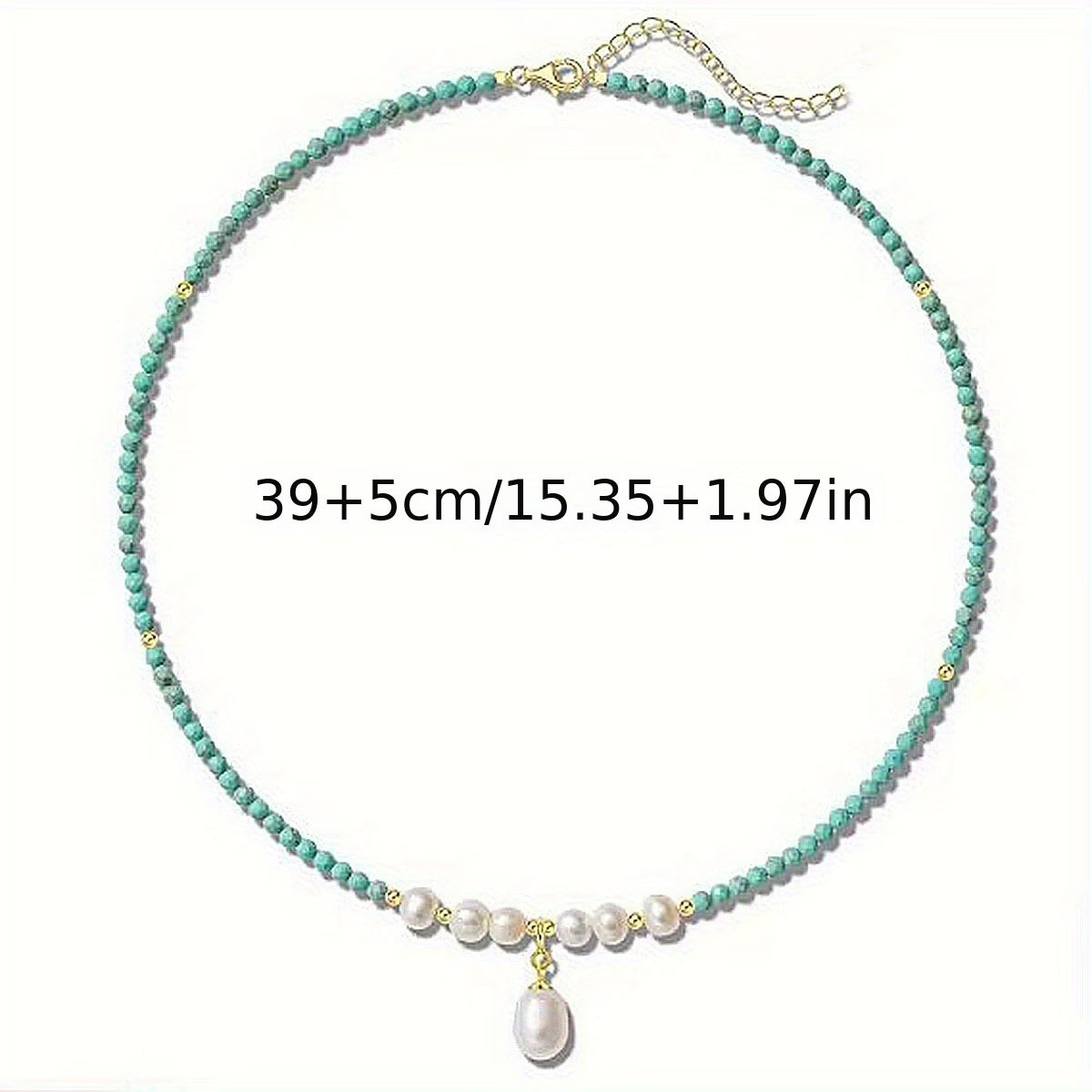 Elegant Turquoise and Pearl Necklace