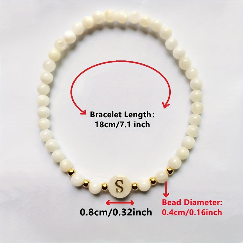 Elegant Initial Pearl Bracelet