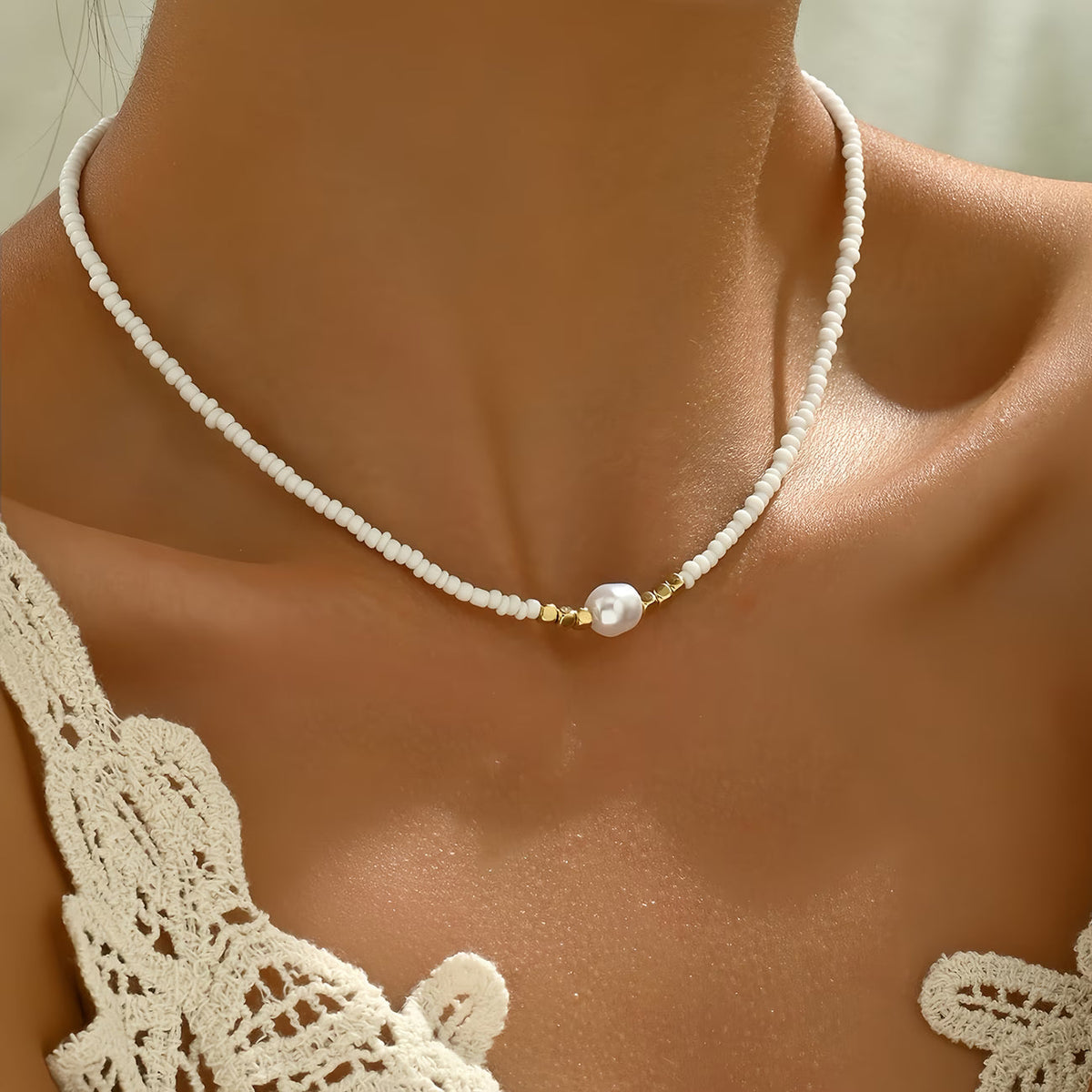 Elegant Pearl and Turquoise Necklace