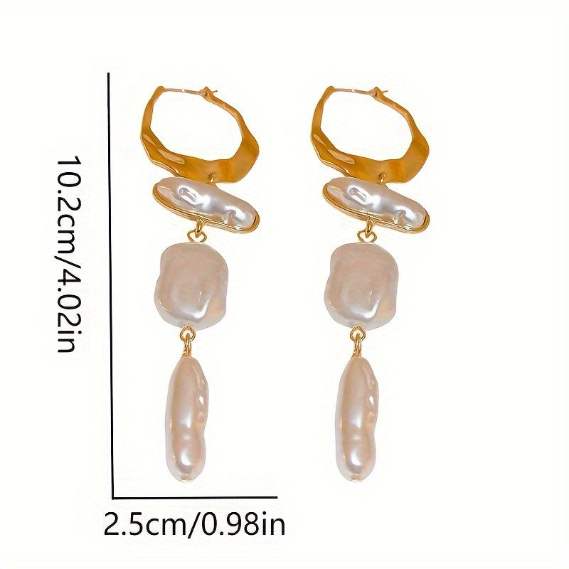 Elegant Baroque Pearl Drop Earrings