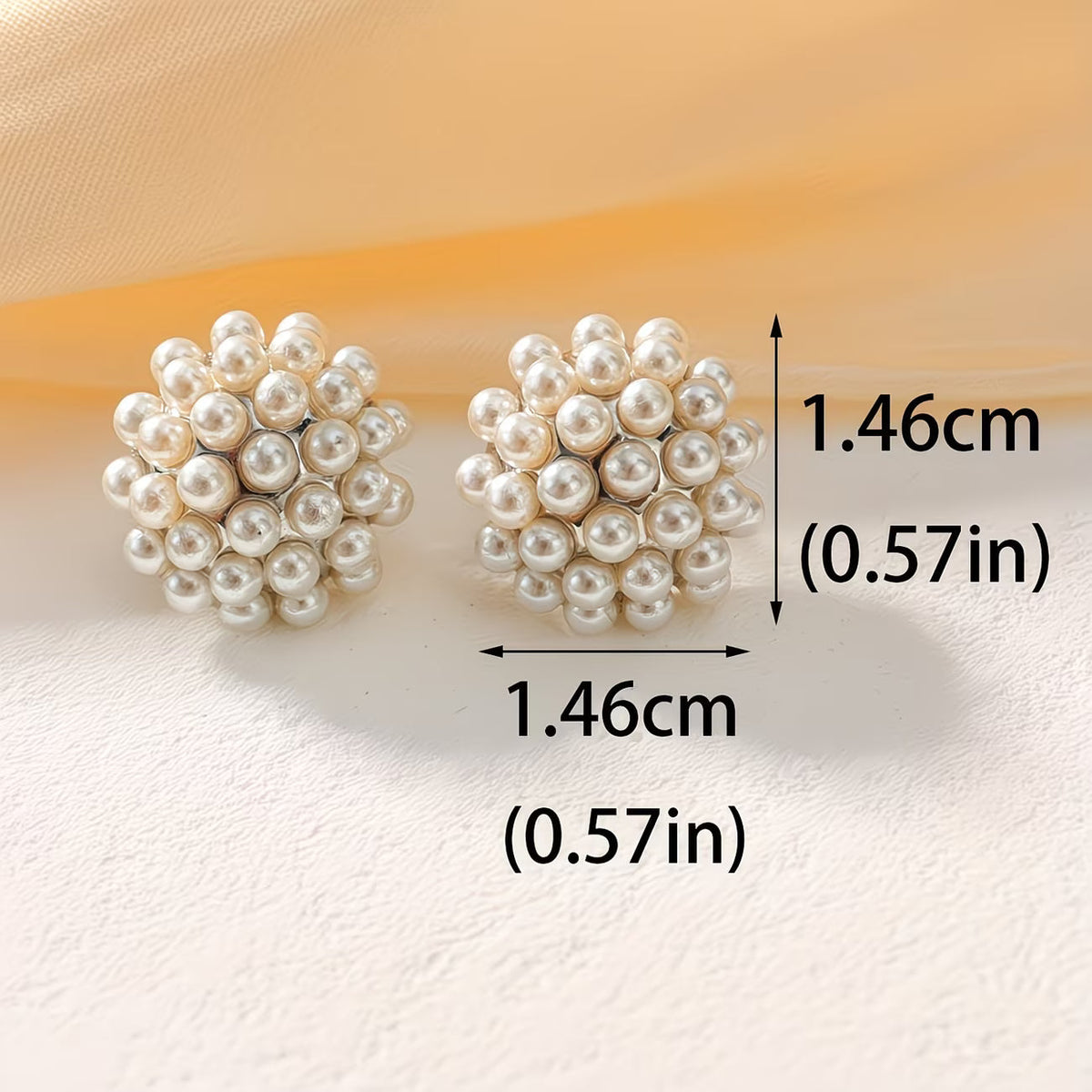 Elegant Pearl Dome Stud Earrings
