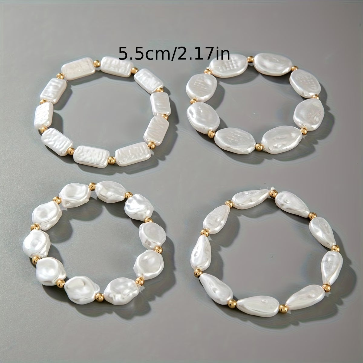 Elegant Pearl Statement Bracelet Set