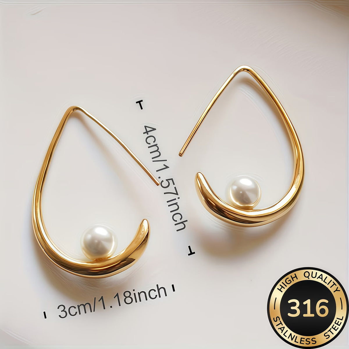 Elegant Pearl Hoop Earrings