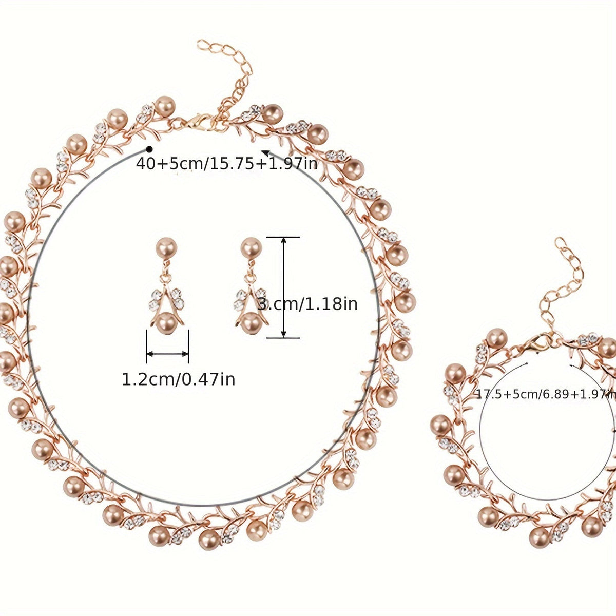 Elegant Golden Pearl Vine Jewelry Set