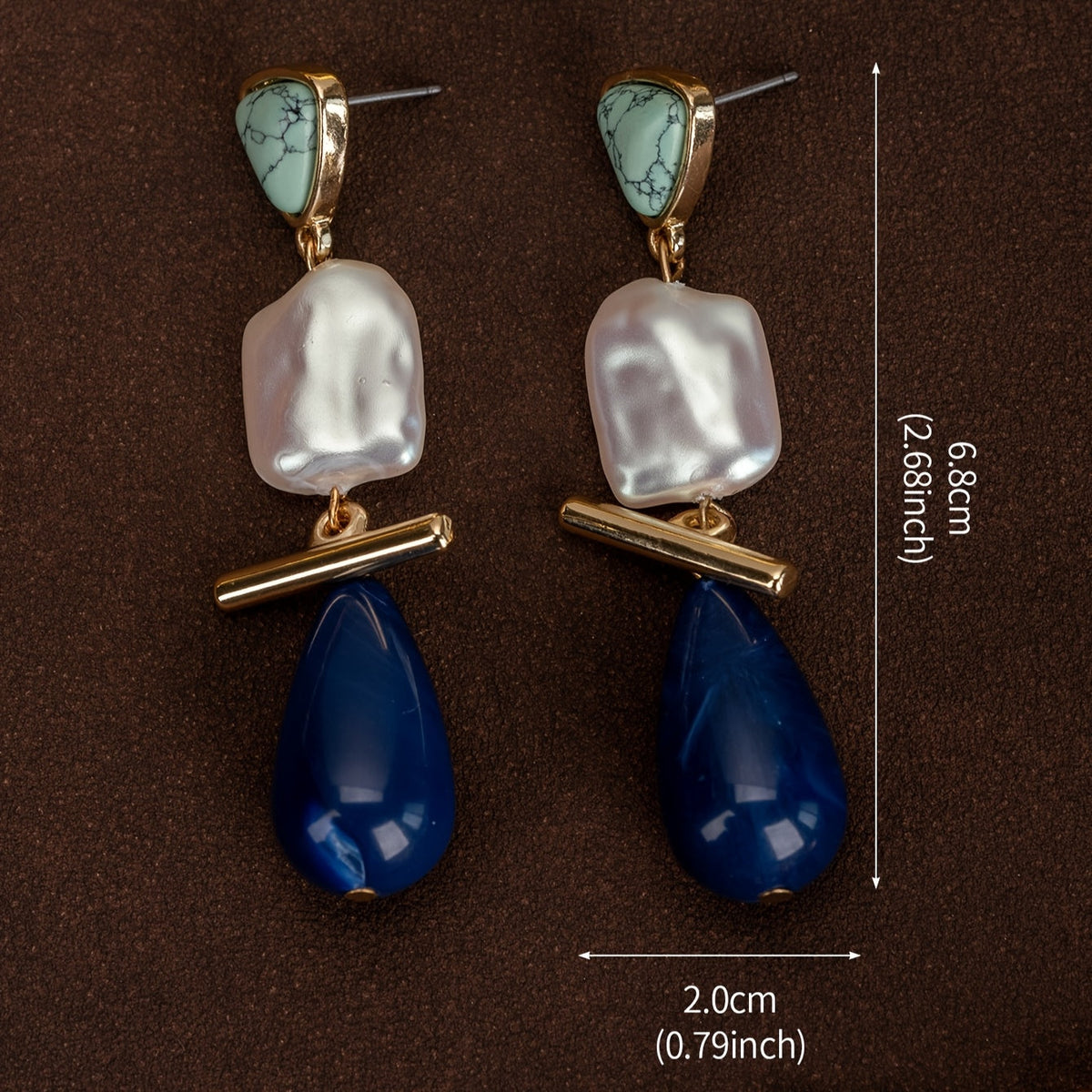 Sophisticated Turquoise Pearl Drop Earrings