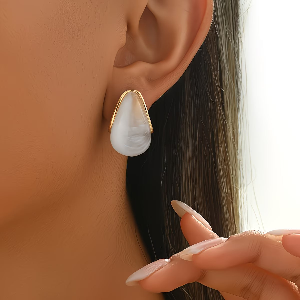 Elegant Pearl Water Drop Earrings