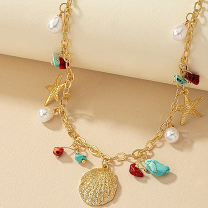 Elegant Pearl and Turquoise Shell Bracelet