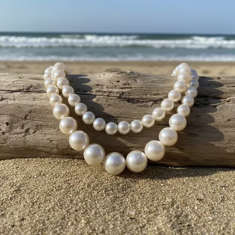 Elegant Double Statement Pearl Necklace