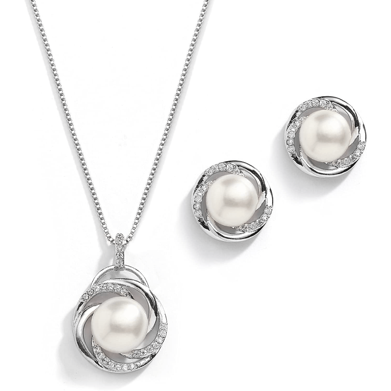 Elegant Pearl Swirl Jewelry Set