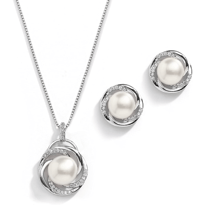 Elegant Pearl Swirl Jewelry Set