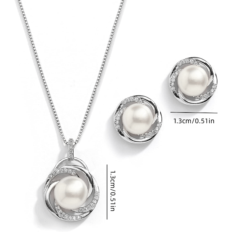 Elegant Pearl Swirl Jewelry Set