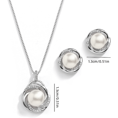 Elegant Pearl Swirl Jewelry Set