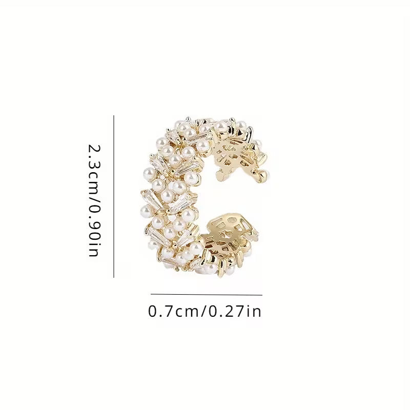 Elegant Pearl Leaf Ring