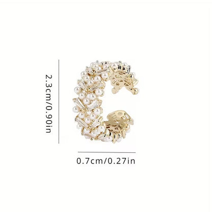 Elegant Pearl Leaf Ring
