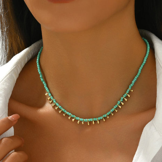 Elegant Turquoise Gold Necklace