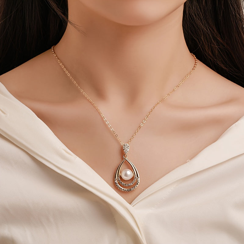 Elegant Pearl Drop Jewelry Set