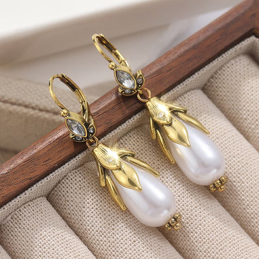 Elegant Vintage-Inspired Pearl Earrings