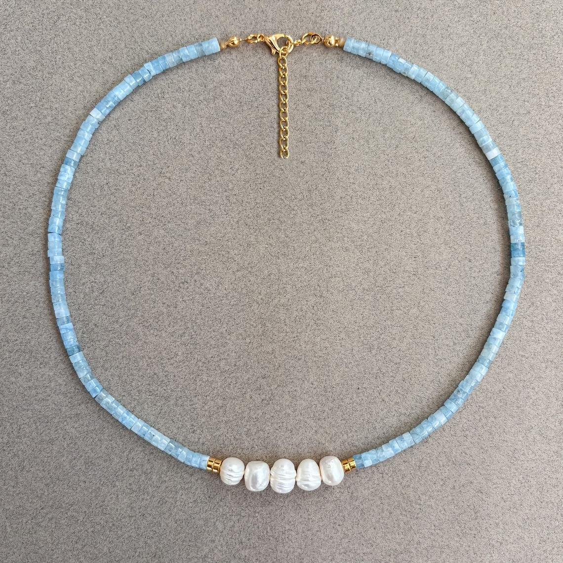 Elegant Aquamarine Pearl Necklace