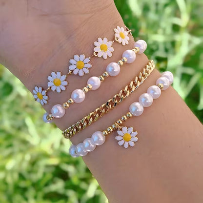 Elegant Pearl Layered Bracelet Set