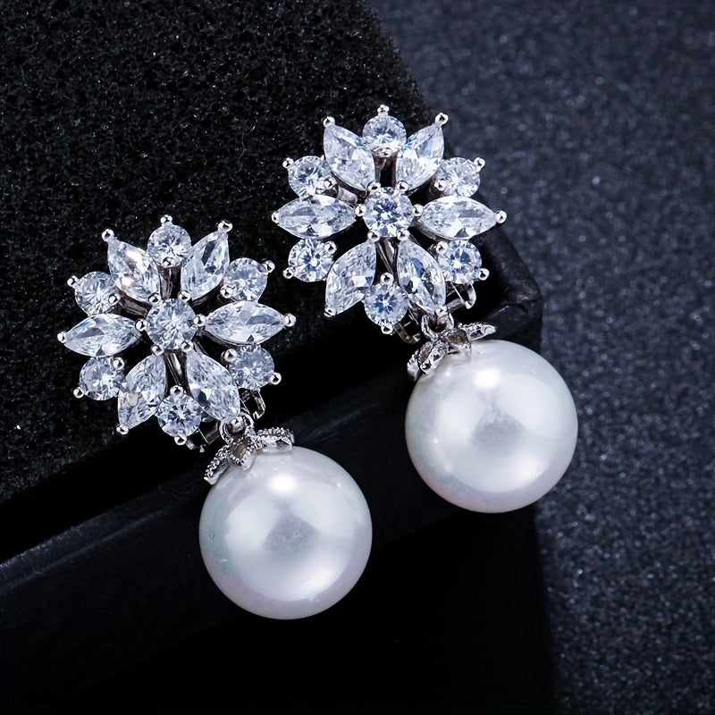 Elegant Pearl Drop Clip Earrings