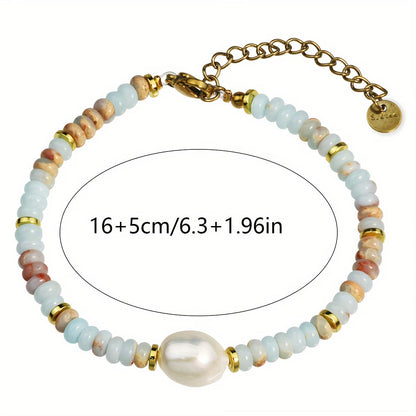Elegant Turquoise Pearl Bracelet
