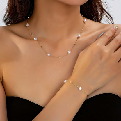 Elegant Pearl Chain Jewelry Set
