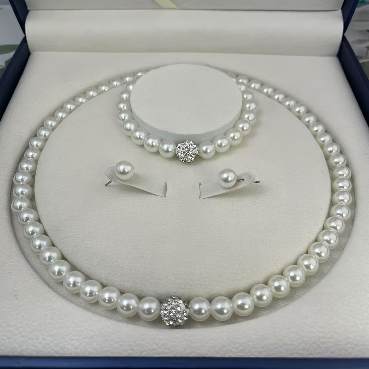 Elegant Faux Pearl Jewelry Set