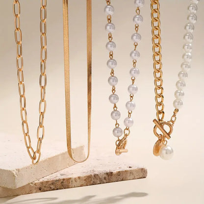 Elegant Layered Pearl Necklace Set