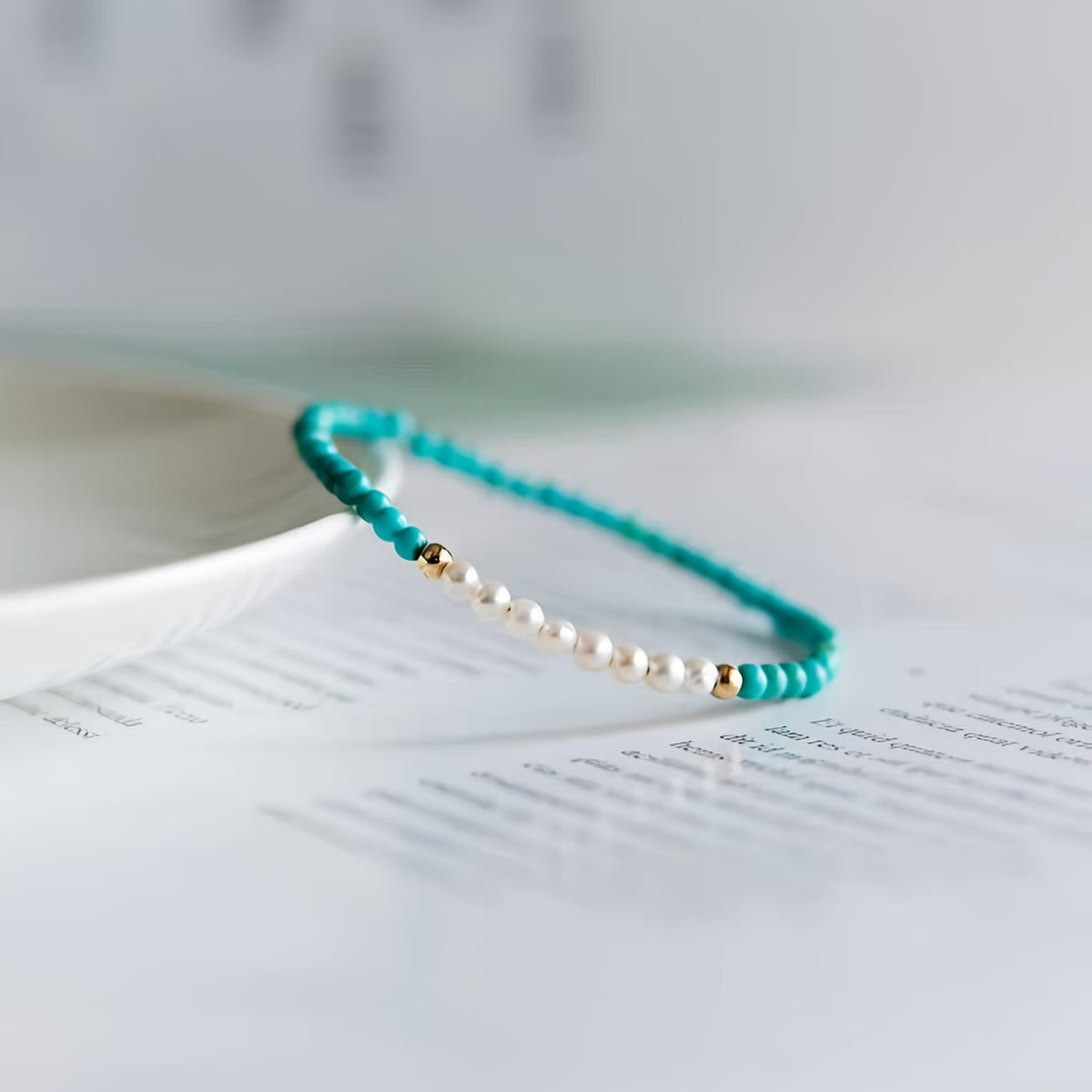 Elegant Turquoise Pearl Bracelet