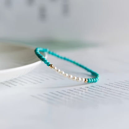 Elegant Turquoise Pearl Bracelet