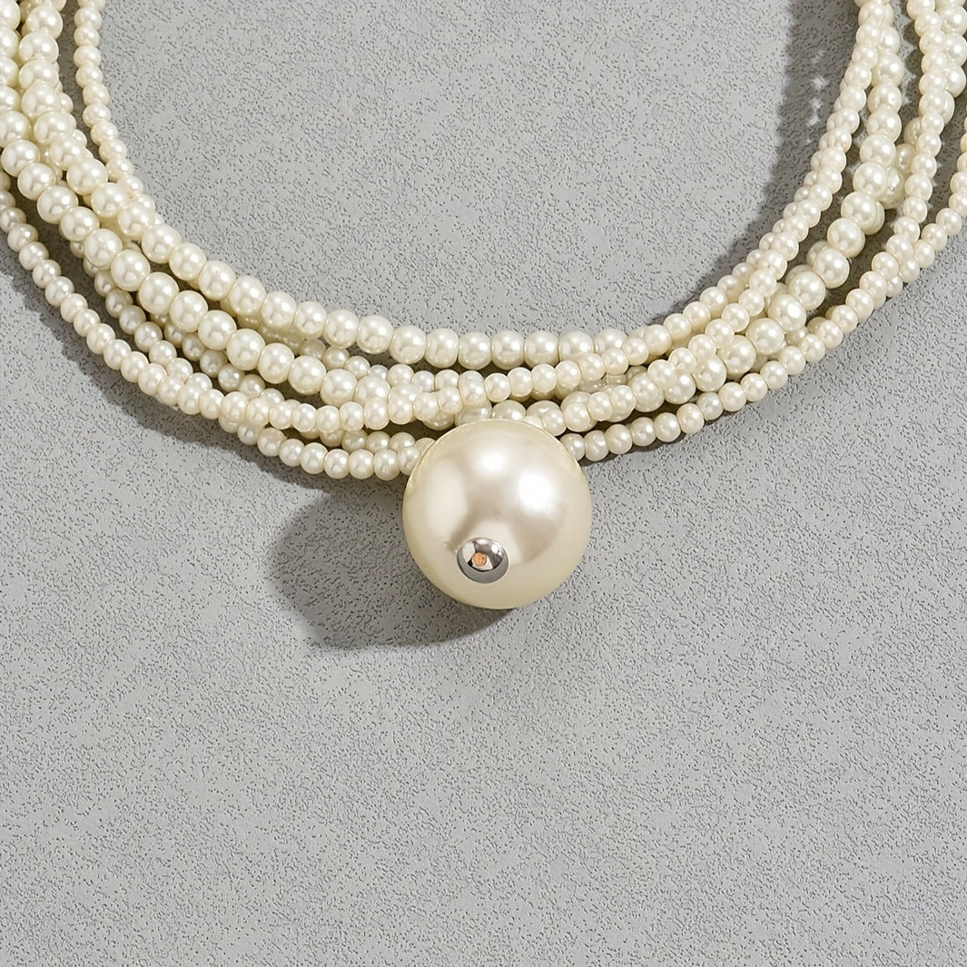 Elegant Twisted Pearl Statement Necklace