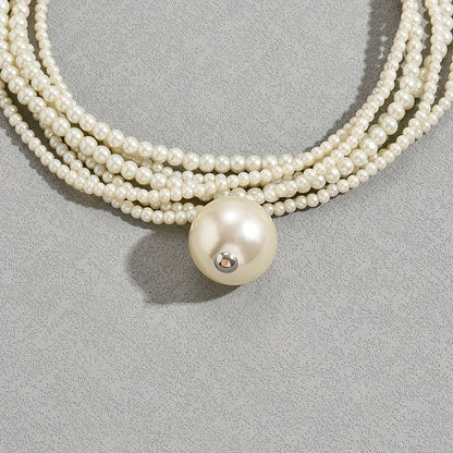 Elegant Twisted Pearl Statement Necklace