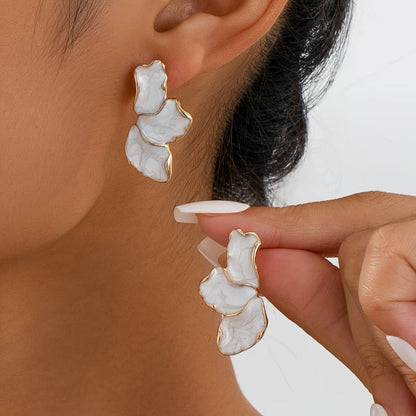 Elegant Pearl Flower Petal Earrings