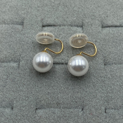 Elegant Gold Spiral Pearl Earrings