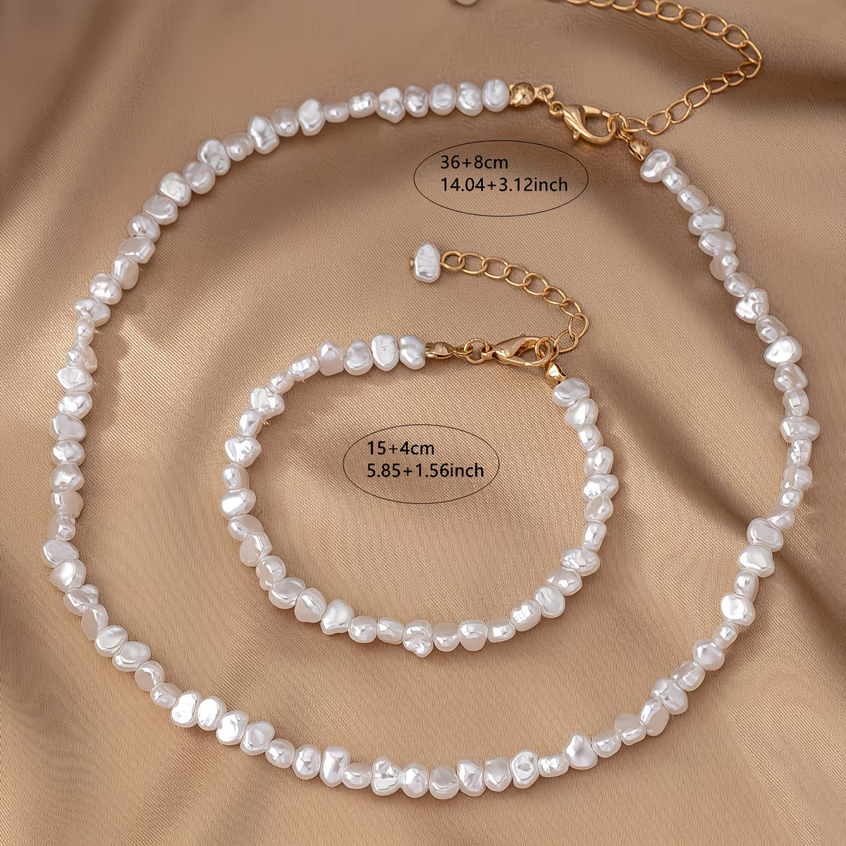 Sophisticated Baroque Pearl Necklace Set