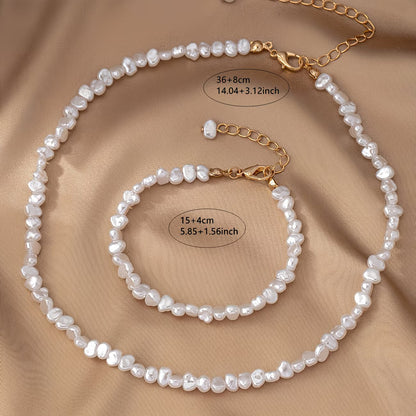 Sophisticated Baroque Pearl Necklace Set