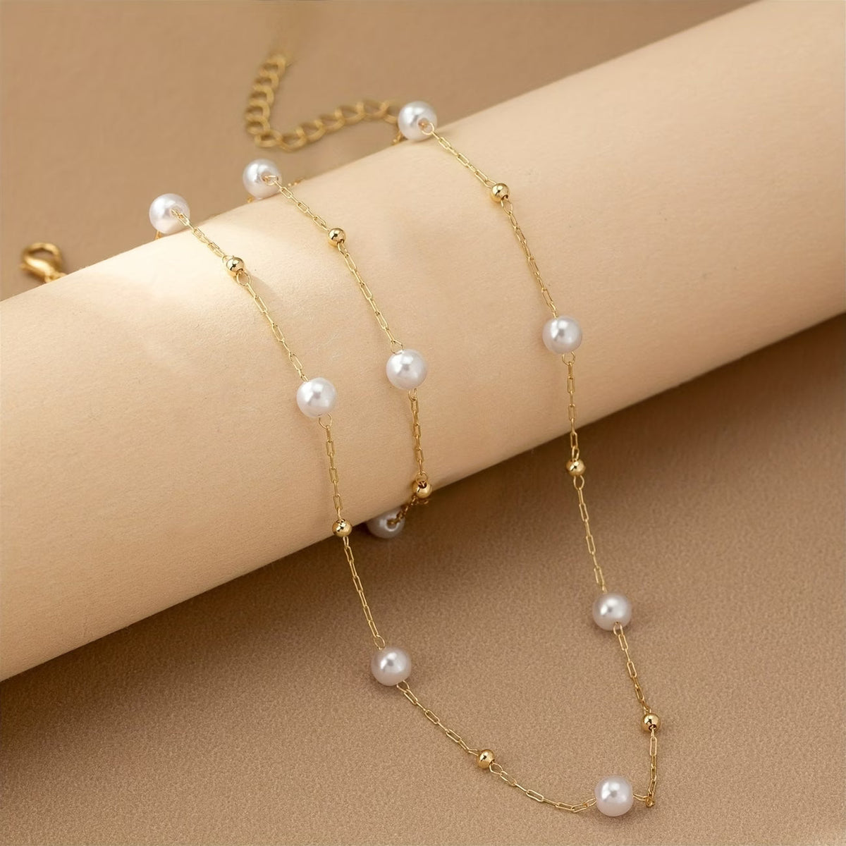 Elegant Pearl Chain Jewelry Set