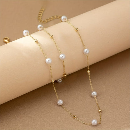 Elegant Pearl Chain Jewelry Set