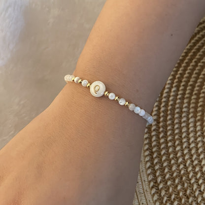 Elegant Initial Pearl Bracelet