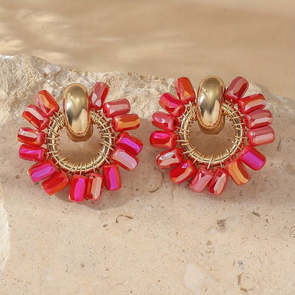 Elegant Pearl Beaded Fan Earrings