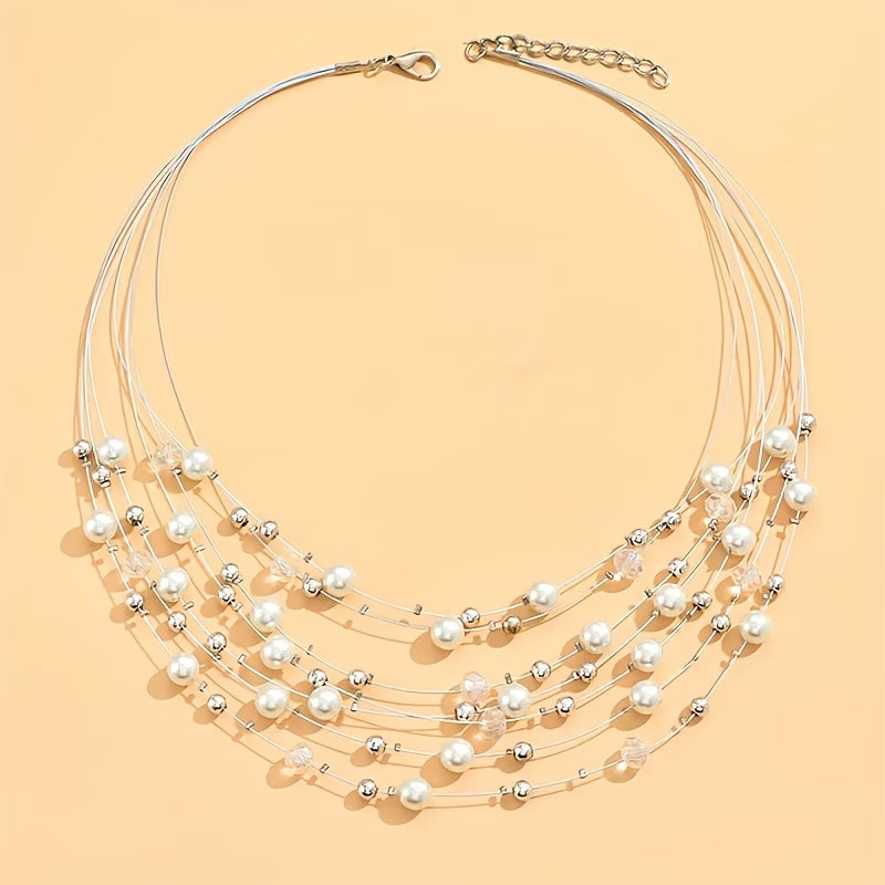 Elegant Multi-Layered Pearl Set