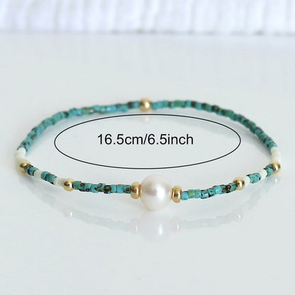 Elegant Turquoise Pearl Bracelet