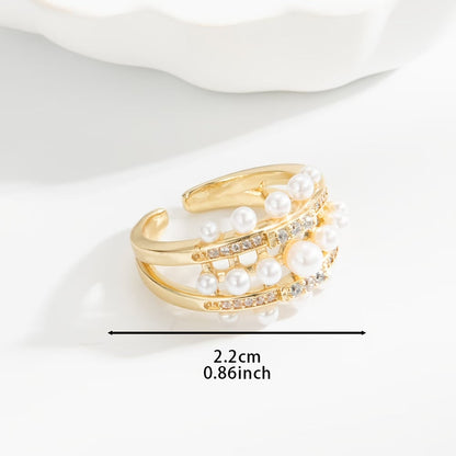Elegant Pearl and Zirconia Ring