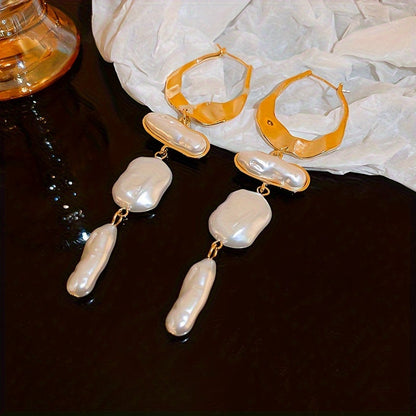 Elegant Baroque Pearl Drop Earrings