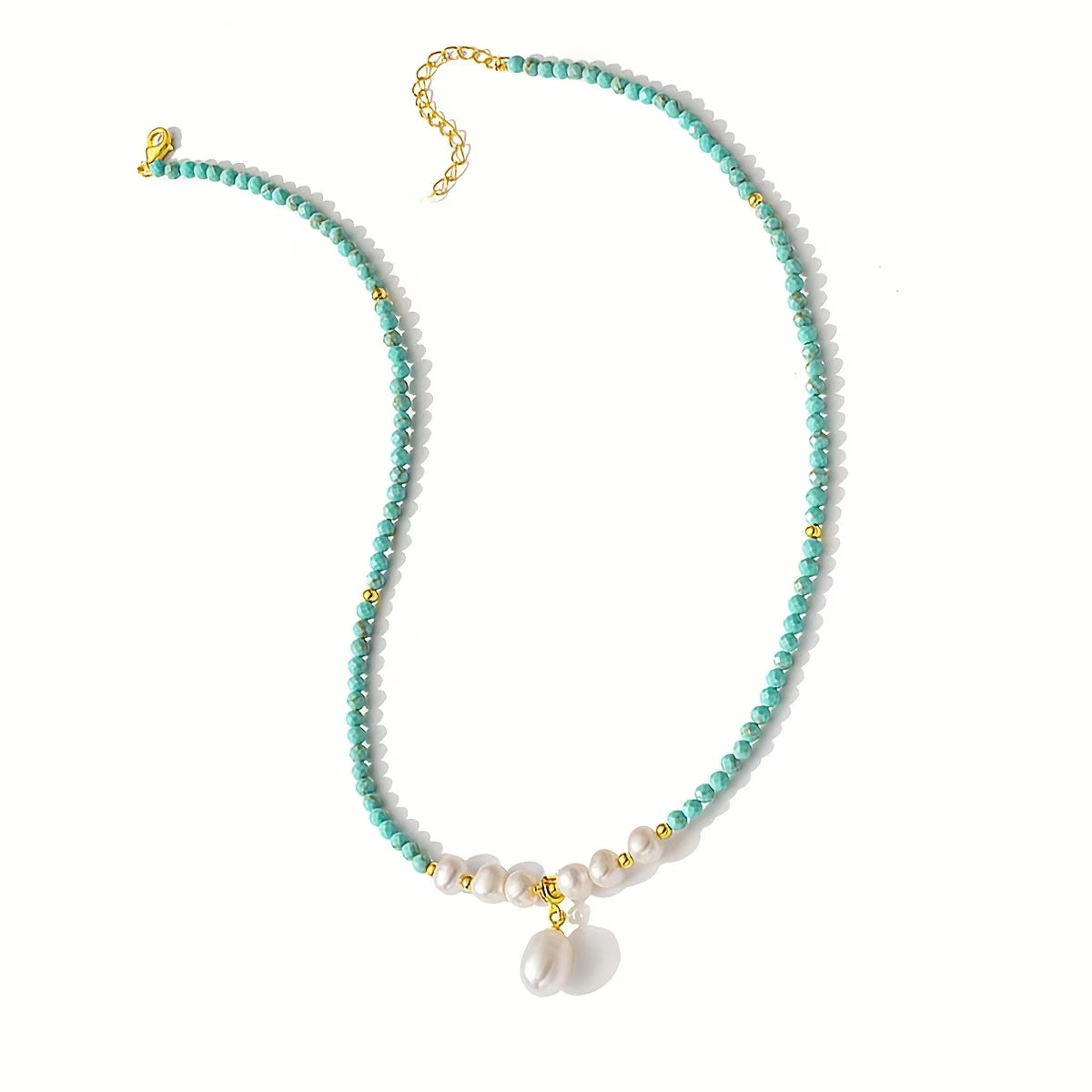 Elegant Turquoise and Pearl Necklace