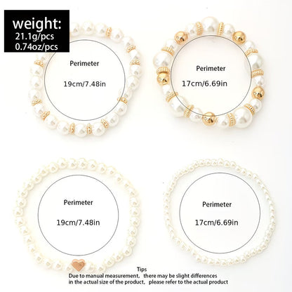 Elegant Pearl Stacking Bracelet Set