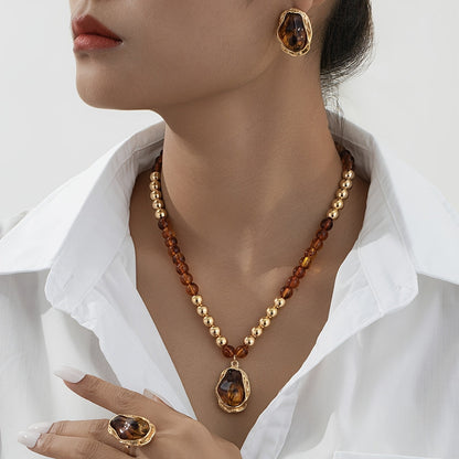 Sophisticated Golden Baroque Pearl Set
