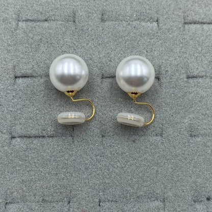 Elegant Gold Spiral Pearl Earrings