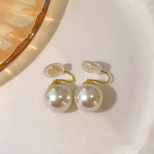 Elegant Gold Spiral Pearl Earrings